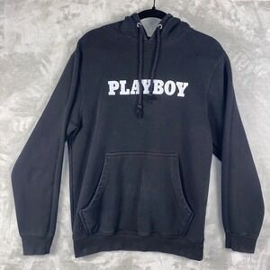 Playboy Lane Seven Black Hoodie Mens Pullover Sweatshirt Streetwear Sz S